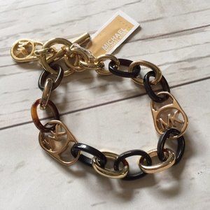 Michael Kors Link Tortoise Shell Gold Bracelet